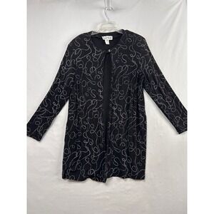 Ronni Nicole Cardigan Womens 16P Black Holographic Glitter Swirl Excellent 2716C